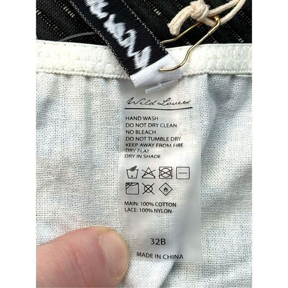 Revolve Wild Lovers Women’s 32B Lace & Blue Floral Corset • Linen Button Detail - Picture 14 of 16